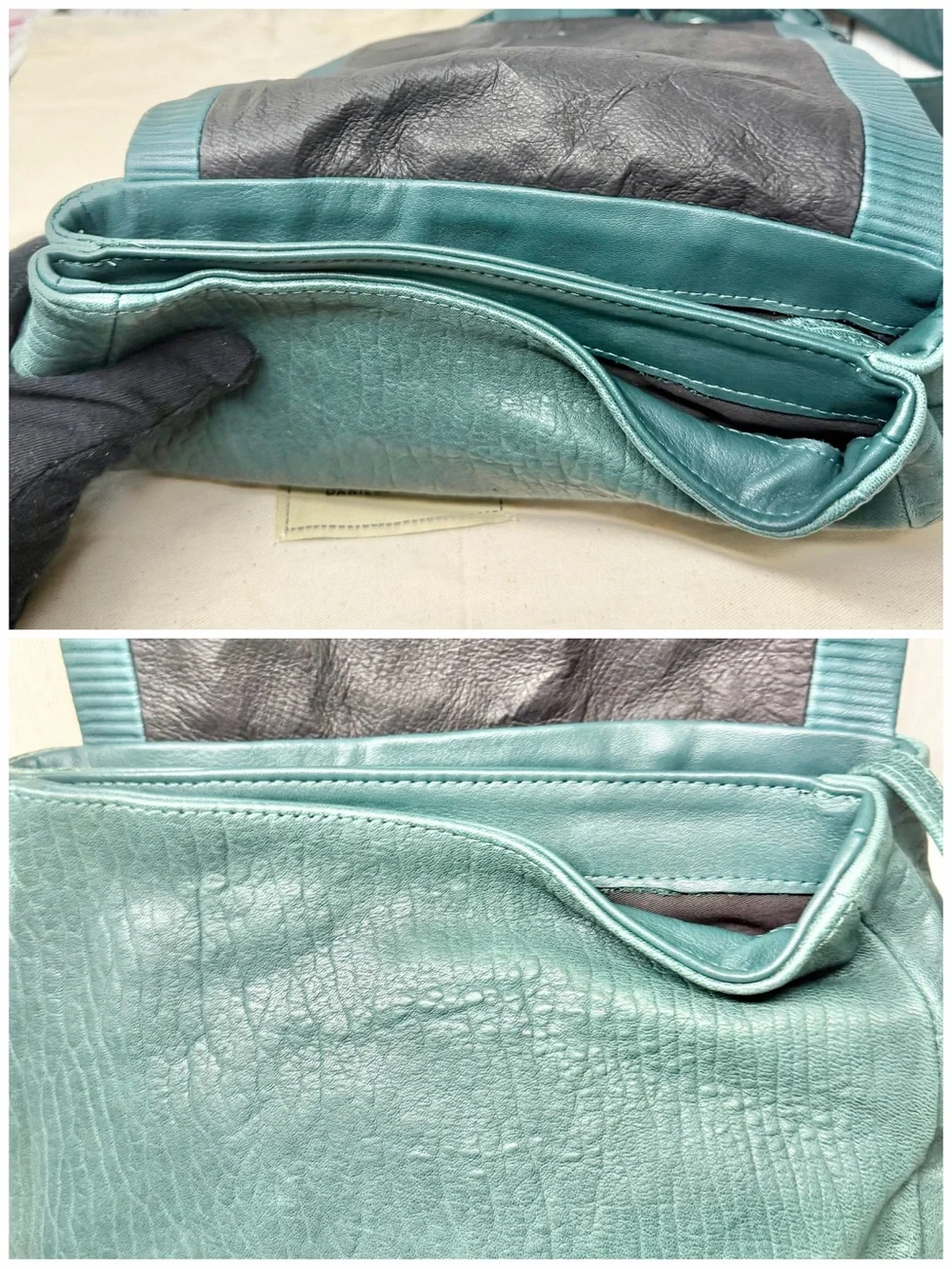 PRE LOVED Daniella Lehavi Teal Leather Shoulder Bag Eva Messenger